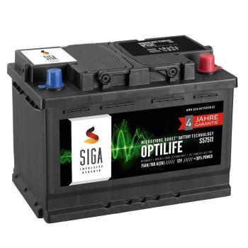 SIGA OPTILIFE Car Battery 75Ah 12V